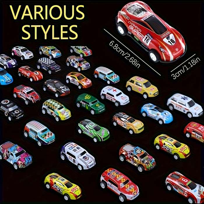 Storage And Organizationcolor 50Pcs Model Cars With Large Storage Box