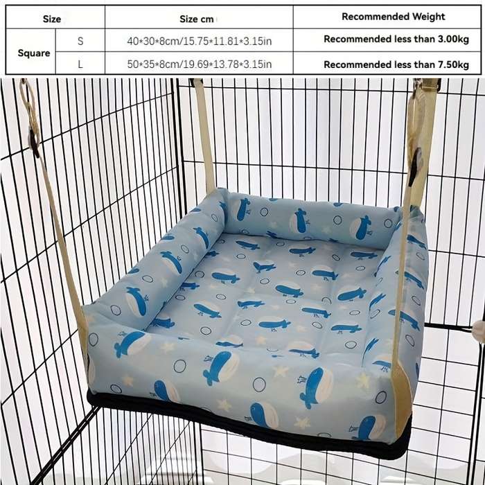 Pet supplies size Size S  recommended for up to 6 catties  Items Blue Whale  Hanging Square Cat Bed