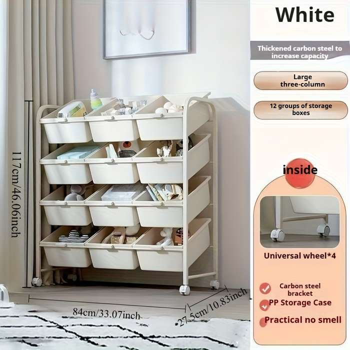 Storage And Organizationmodel Three Rows Of 4 Layers  12 Boxes