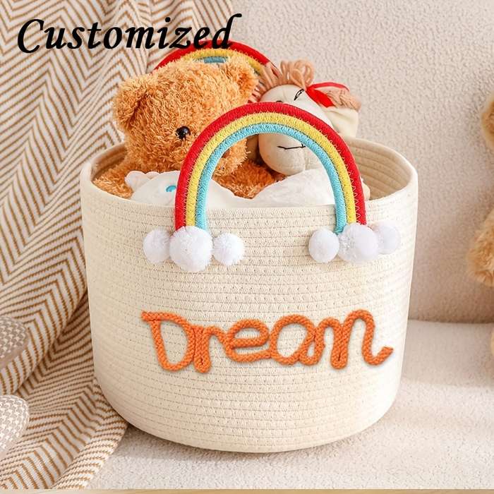 Storage And Organizationcolor White Basket Purple Rope