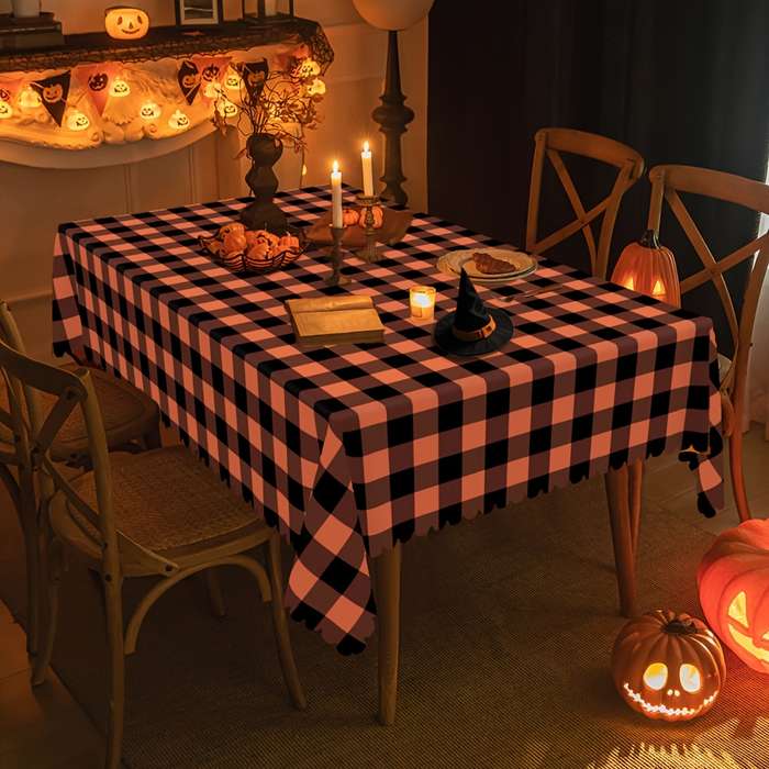 Halloween tablecloth decoration size Round 60Inch 152cm add 4pcs Self adhesive