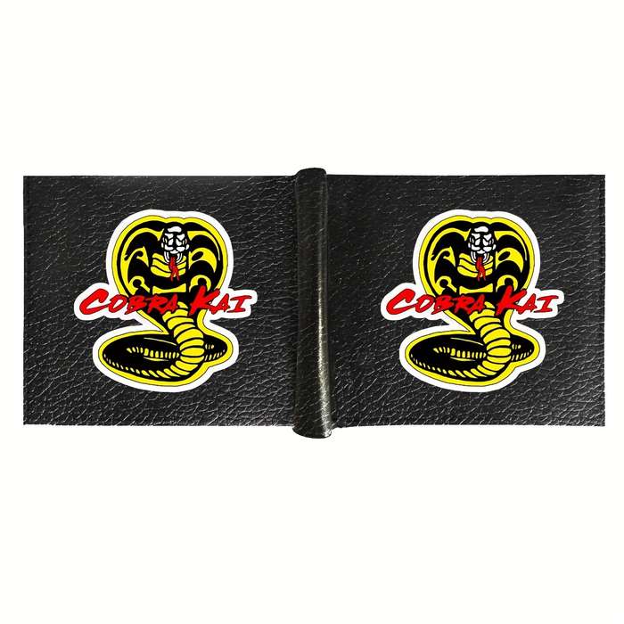 1pc Men's Vintage Cobra Kai Karate Faux Leather WalletSleek Bifold with Card Slots Crocodile Pa