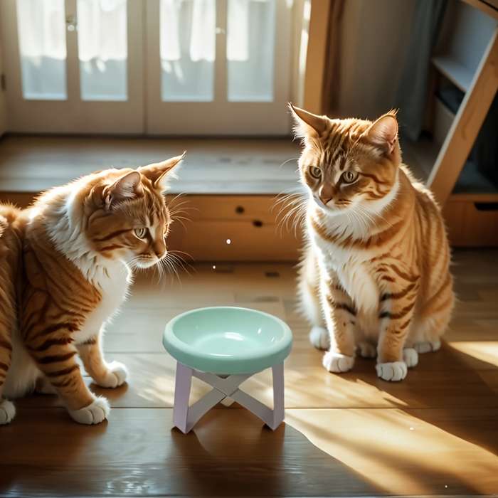 Pet Supplies Color 6Pcs Random Styles 3 Holders  Add   3 Cat Bowls