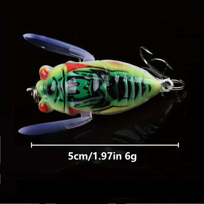 4pcs Bionic Cricket Topwater Fishing Lures ABS Material Mixed Color Rock Crawlers Fish Baits