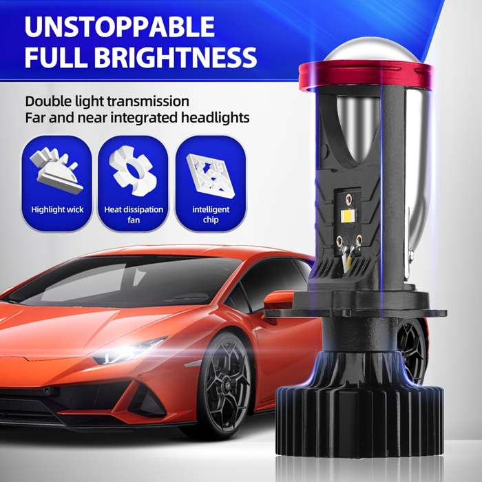 1pc H4 Led Projector Headlight Lens Left Hand Driving 180W H4 LED LHD Bulb Suitable
