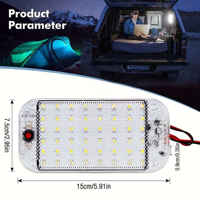 1pc 12V 800 Lumens Super Bright LED Ceiling Dome Light for RV Car Trailer Truck Camp