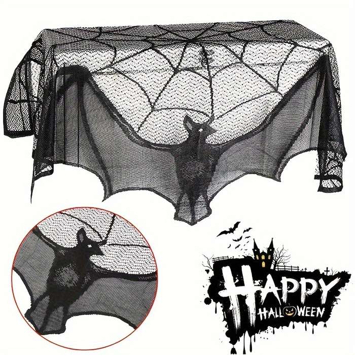 Halloween tablecloth decoration color Black size 95 x 57 cm