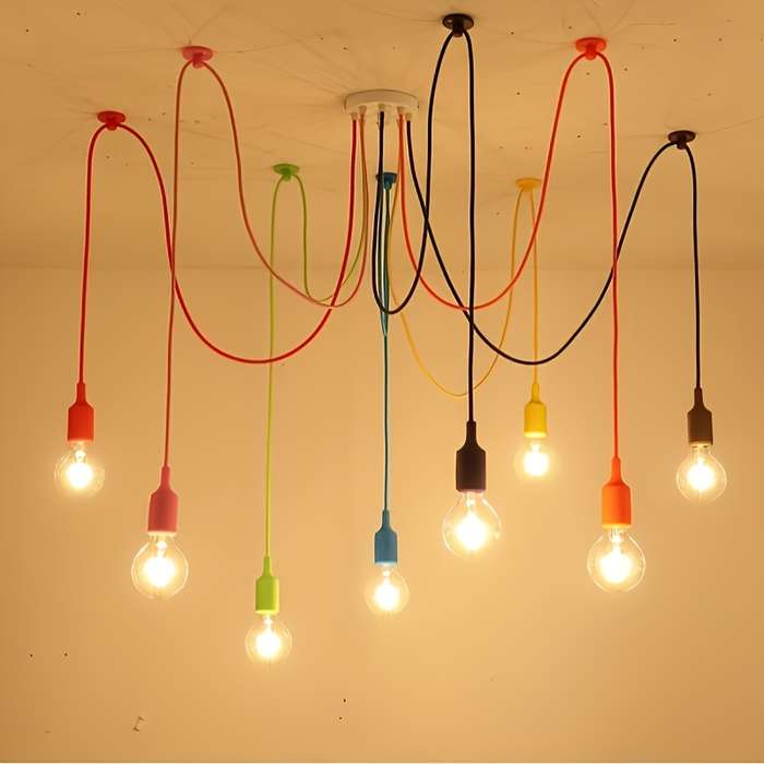 Halloween Decorations Color Colorful 8 Head Spider Lamp