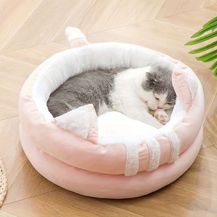 Pet Supplies Color Enclosed Cat Bed Pink Size 40 X 40Cm