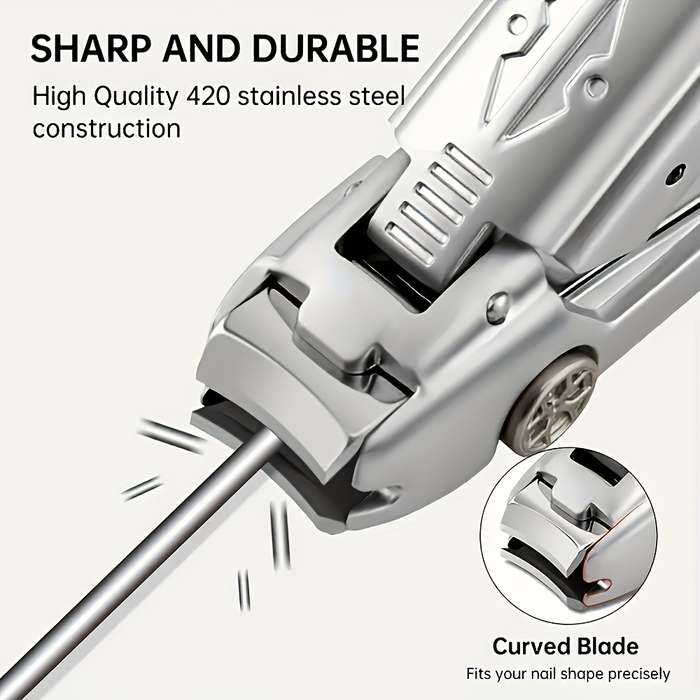 1pc Stainless Steel Nail Clipper Set with Concave Blade Edges Portable Large Size Car-Shape