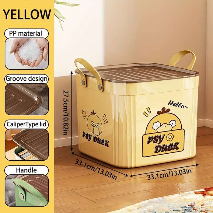 Storage And Organizationmodel Extra Large Lid Storage Box   33.1Cm    With Lid   Cream White
