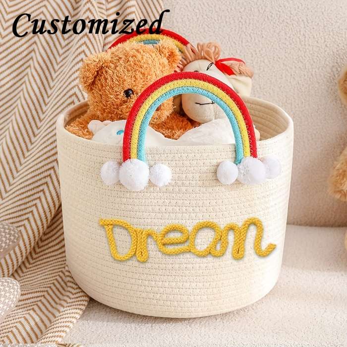 Storage And Organizationcolor White Basket Purple Rope