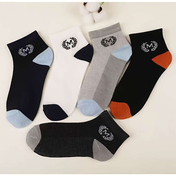 5 PairsColor Mixed Pack One Size High Elastic Socks