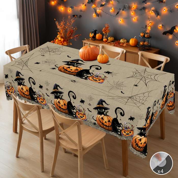 Halloween tablecloth decoration size Rectangle 60x102In 152x260cm add 4pcs Self adhesive