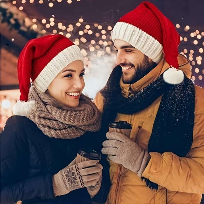Winter Hat Color Red And White Stripes