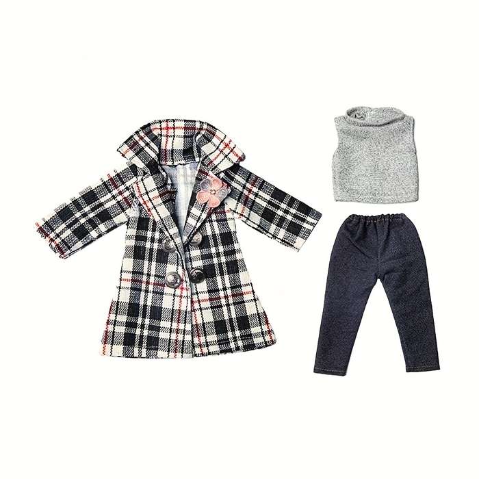 Toy Dolls Style Q18 751 black and white checkered coat