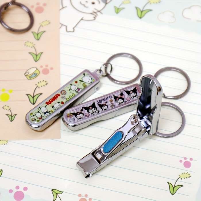 1pc Sanrio Cute Character Nail Clippers Stainless Steel Portable Fingernail Trimmer with Con