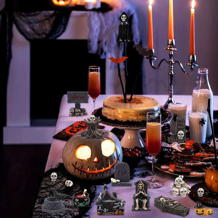 Halloween Decorations Quantity 21Pcs Halloween Miniature Statue Set