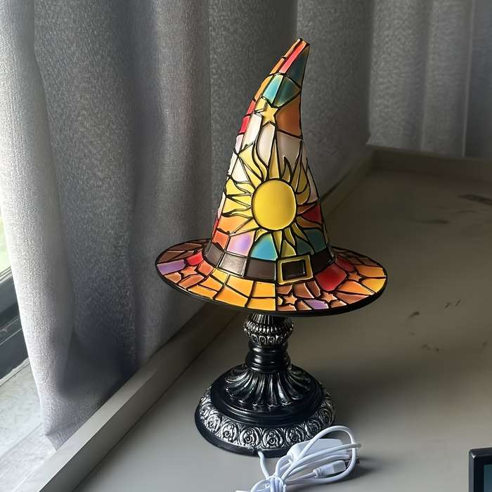Halloween Decorations Color Witch Hat Lamp Purple Size Large 30Cm
