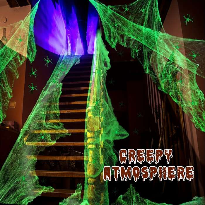 Halloween Decorations Color 100G Spider Web Add  20Pcs Spiders