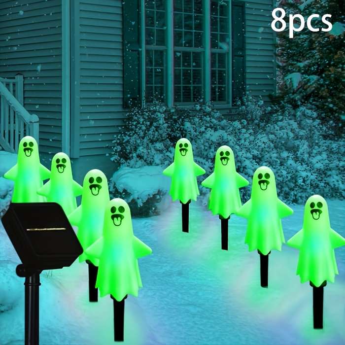 Halloween Decorations Items Funny Ghost  Purple Light  Quantity 8 Leds
