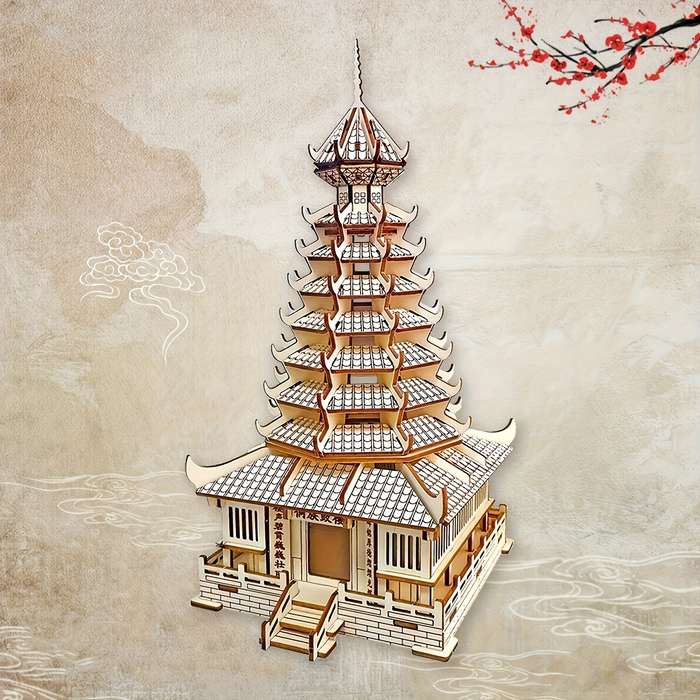 Building Toy Architectural Model Toy Set Items Wooden Iron Tower