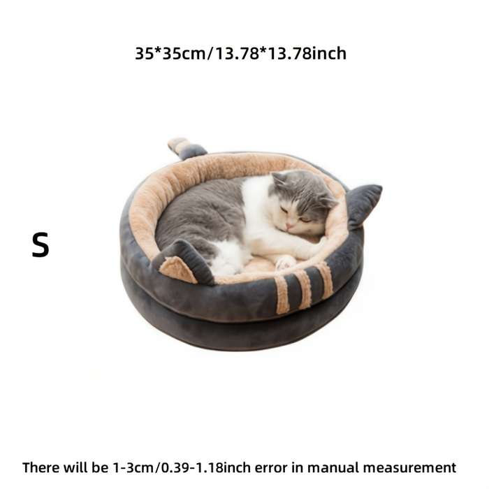 Pet Supplies Color Half Enclosed Cat Bed Gray Size 35 X 35Cm