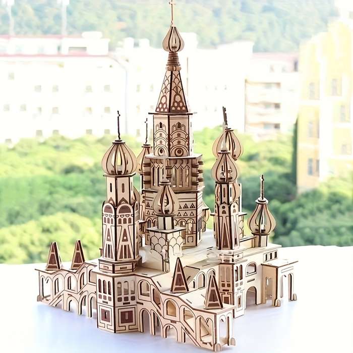 Building Toy Architectural Model Toy Set Items 3D Wooden Jigsaw Puzzle
