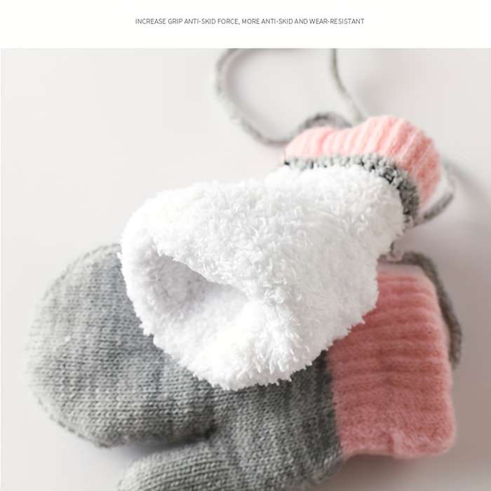 Winter Gloves Color Light Grey Size 0 To 3Y