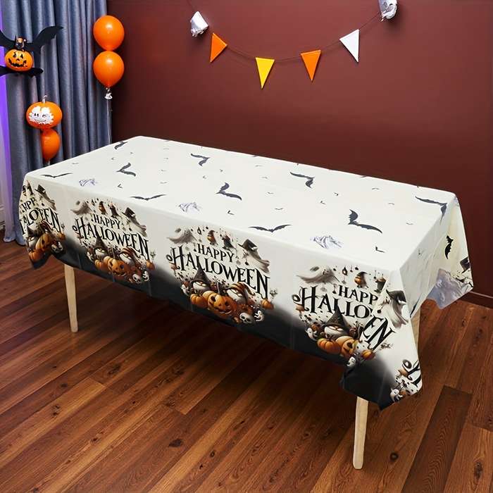 Halloween tablecloth decoration Black and White Rudolph Halloween Tablecloth size 137 x 274