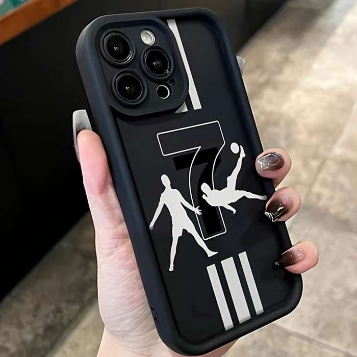 1Pc Black For iPhone 12 Mini Football Player Number 7 Phone Case