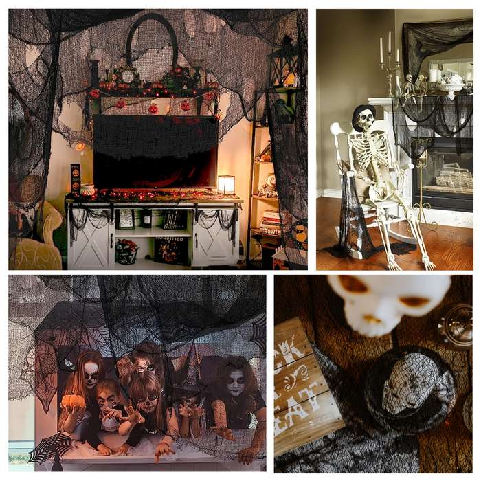 Halloween Decorations Style Black  4Pcs