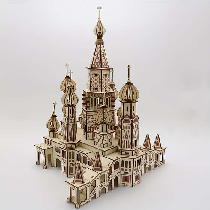 Building Toy Architectural Model Toy Set Items 3D Wooden Jigsaw Puzzle