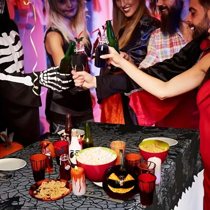 Halloween tablecloth decoration color Black size 120x160cm 47x63in