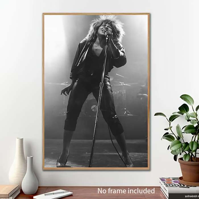 1pc  Tina Turner Concert Poster Unframed Vintage Black and White Canvas Wall Art Rock Retro M