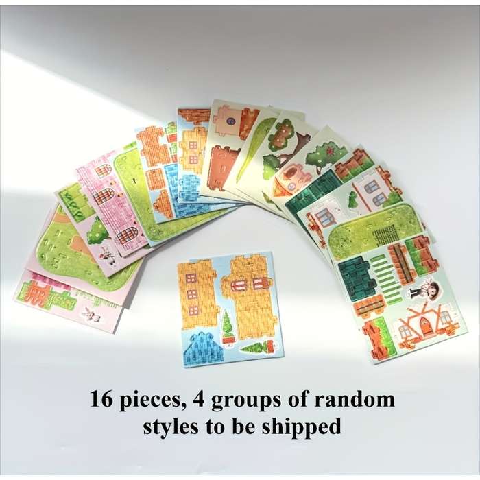 Building Toy Architectural Model Toy Set Model Random Quantity 4 Pcs