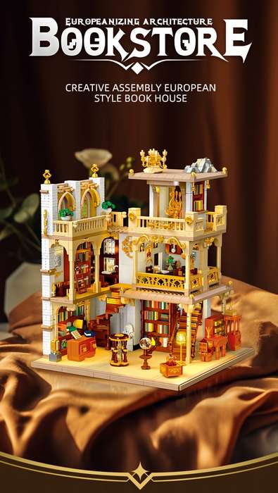 Building Toy Architectural Model Toy Set Style Bookshop