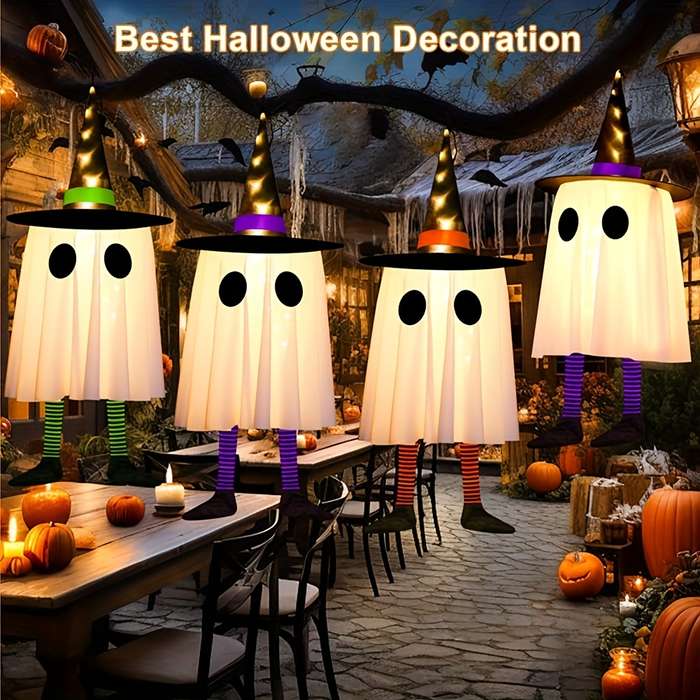 Halloween Decorations Style Glowing Ghost Witch Hat Lights Quantity 3Pcs