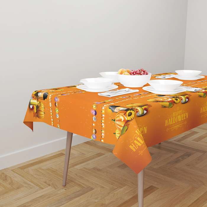 Halloween tablecloth decoration color Halloween Pumpkin Sunflower Wallpaper size 137 x 274