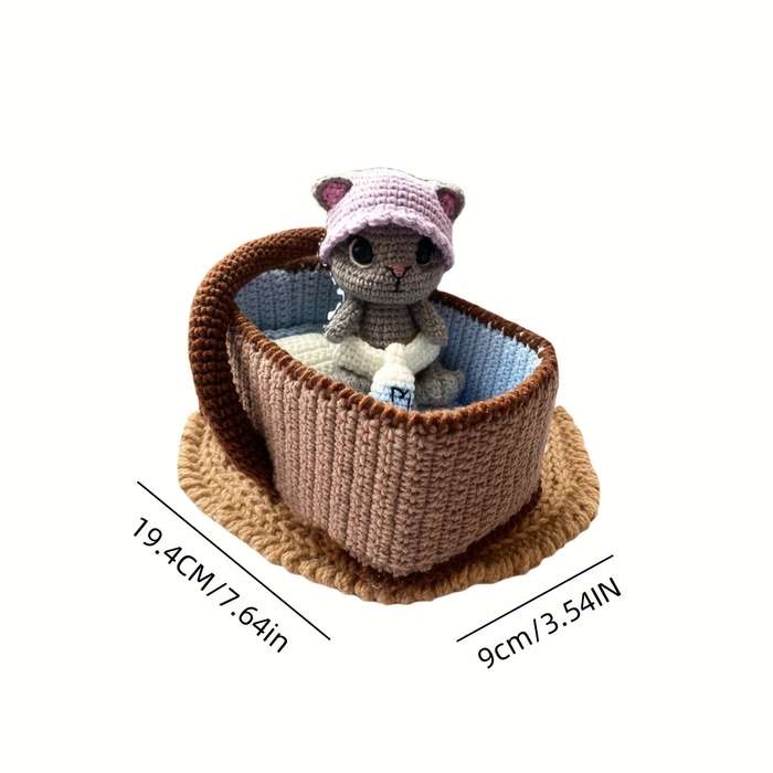 Toy Dolls Items Cute kitten and its cot  not finished