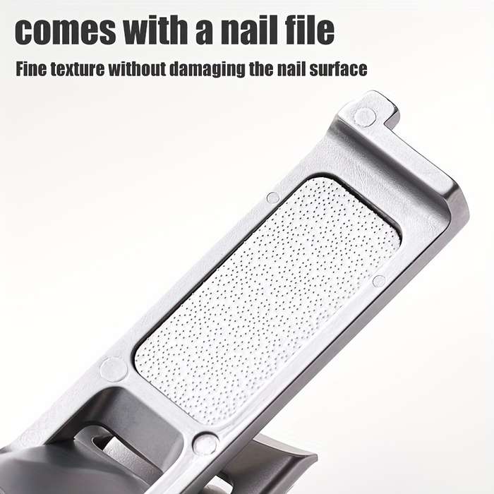 1pc Stainless Steel Fingernail Clippers with Concave Blade and Nail File Compact Diamond Cut