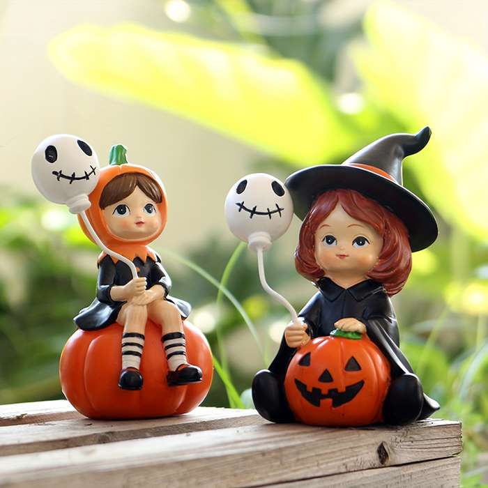 Halloween Decorations Color Skull Balloon Witch Set Of Two
