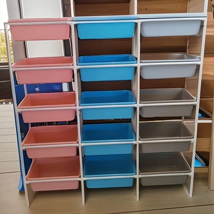 Storage And Organizationcolor Blue Size 2 Rows  3 Layers  6 Large Boxes