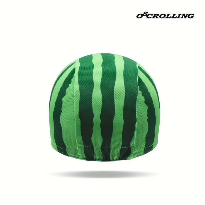 1pc Oscrolling Cycling Cap Vibrant Watermelon Slice Design 100% Polyester Breathable Lightweight