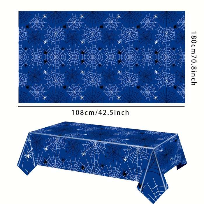Halloween tablecloth decoration Items Tablecloth 1PC Blue Spider Web