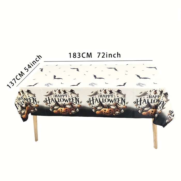 Halloween tablecloth decoration Black and White Rudolph Halloween Tablecloth size 137 x 274