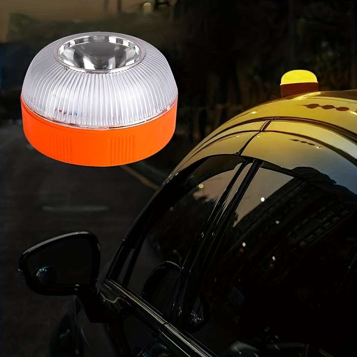 1pc Car Prompt Emergency Light LED Flashlight Magnetic Induction Alternating White An