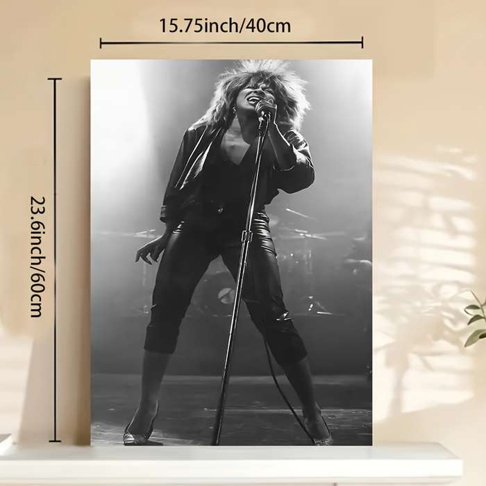 1pc  Tina Turner Concert Poster Unframed Vintage Black and White Canvas Wall Art Rock Retro M