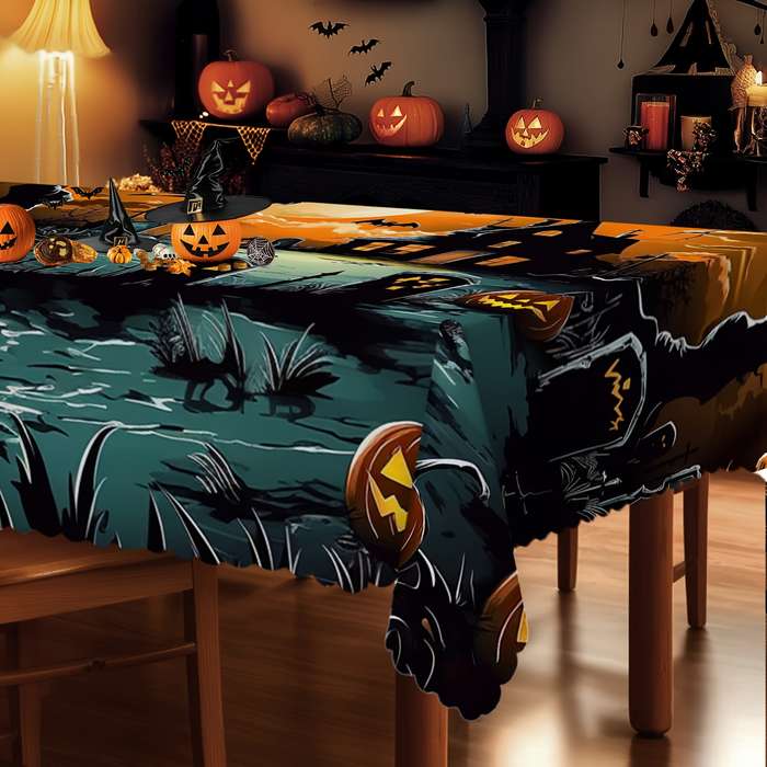 Halloween tablecloth decoration size 55 x 70inch 140x180cm Style Halloween 01