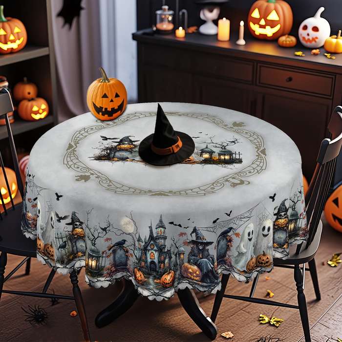 Halloween tablecloth decoration size Rectangle 60x120In 152x305cm add 4pcs Self adhesive